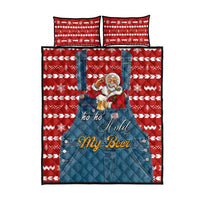 Ho Ho Hold My Beer Santa Christmas Design Quilt Bed Set Xmas Holiday Patterns - Wonder Print Shop