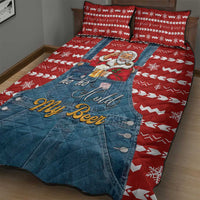 Ho Ho Hold My Beer Santa Christmas Design Quilt Bed Set Xmas Holiday Patterns - Wonder Print Shop