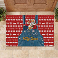 Ho Ho Hold My Beer Santa Christmas Design Rubber Doormat Xmas Holiday Patterns - Wonder Print Shop