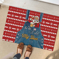 Ho Ho Hold My Beer Santa Christmas Design Rubber Doormat Xmas Holiday Patterns - Wonder Print Shop