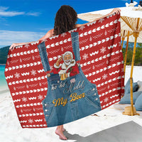 Ho Ho Hold My Beer Santa Christmas Design Sarong Xmas Holiday Patterns - Wonder Print Shop