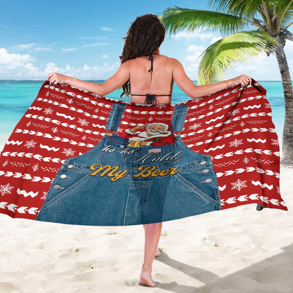 Ho Ho Hold My Beer Santa Christmas Design Sarong Xmas Holiday Patterns - Wonder Print Shop