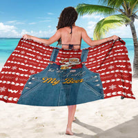 Ho Ho Hold My Beer Santa Christmas Design Sarong Xmas Holiday Patterns - Wonder Print Shop