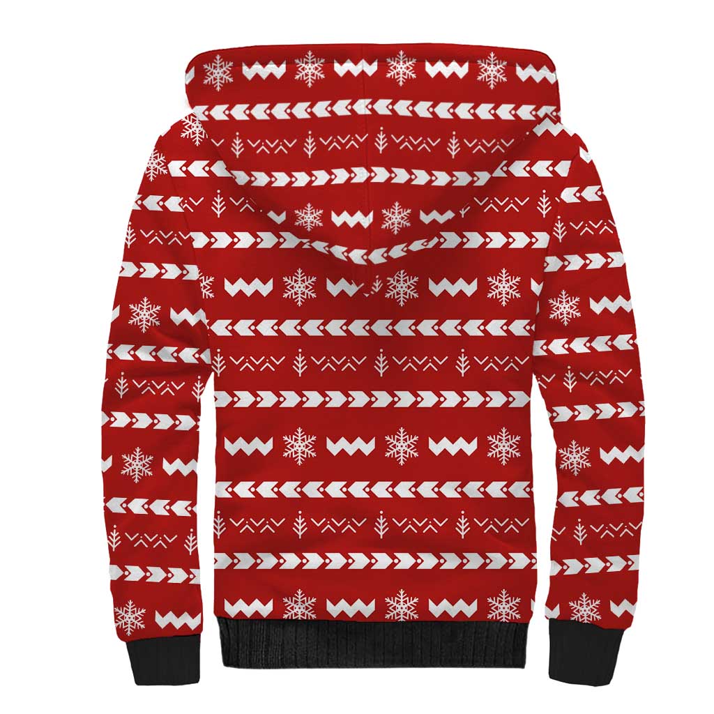 Ho Ho Hold My Beer Santa Christmas Design Sherpa Hoodie Xmas Holiday Patterns - Wonder Print Shop