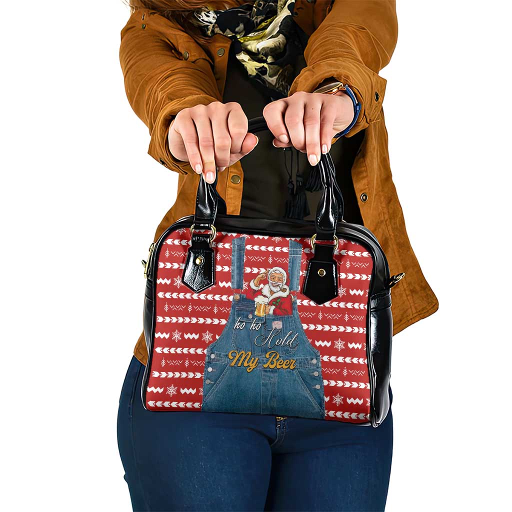 Ho Ho Hold My Beer Santa Christmas Design Shoulder Handbag Xmas Holiday Patterns - Wonder Print Shop
