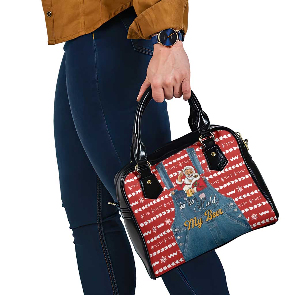 Ho Ho Hold My Beer Santa Christmas Design Shoulder Handbag Xmas Holiday Patterns - Wonder Print Shop