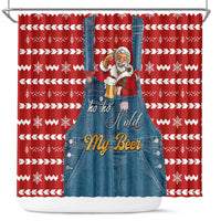 Ho Ho Hold My Beer Santa Christmas Design Shower Curtain Xmas Holiday Patterns - Wonder Print Shop