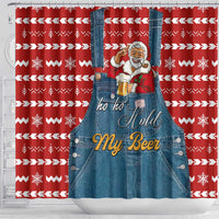 Ho Ho Hold My Beer Santa Christmas Design Shower Curtain Xmas Holiday Patterns - Wonder Print Shop