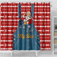 Ho Ho Hold My Beer Santa Christmas Design Shower Curtain Xmas Holiday Patterns - Wonder Print Shop