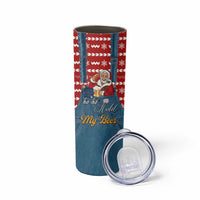 Ho Ho Hold My Beer Santa Christmas Design Skinny Tumbler Xmas Holiday Patterns - Wonder Print Shop