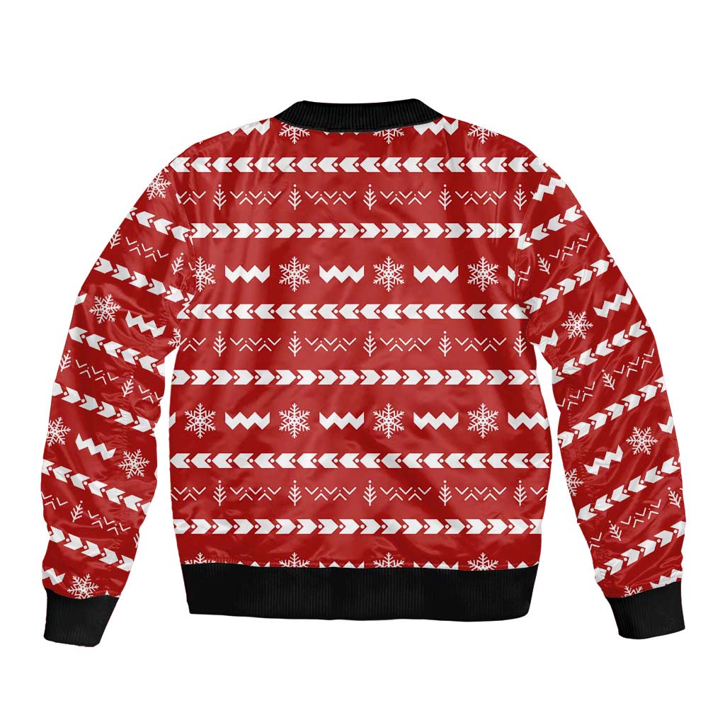 Ho Ho Hold My Beer Santa Christmas Design Sleeve Zip Bomber Jacket Xmas Holiday Patterns - Wonder Print Shop