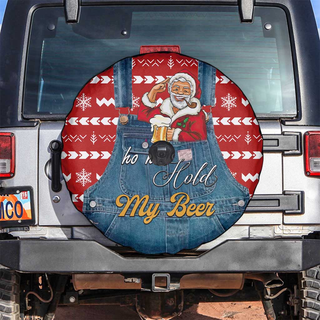 Ho Ho Hold My Beer Santa Christmas Design Spare Tire Cover Xmas Holiday Patterns - Wonder Print Shop