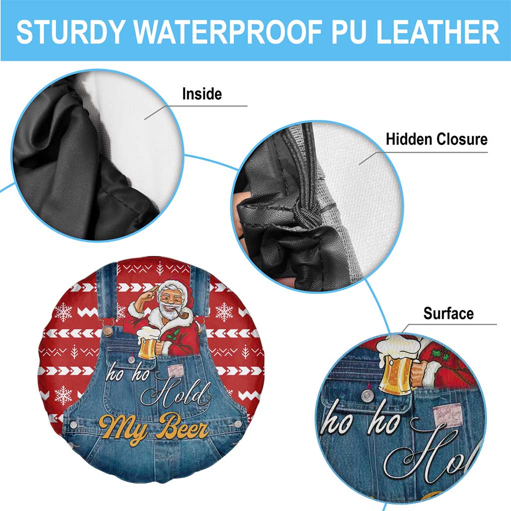 Ho Ho Hold My Beer Santa Christmas Design Spare Tire Cover Xmas Holiday Patterns - Wonder Print Shop