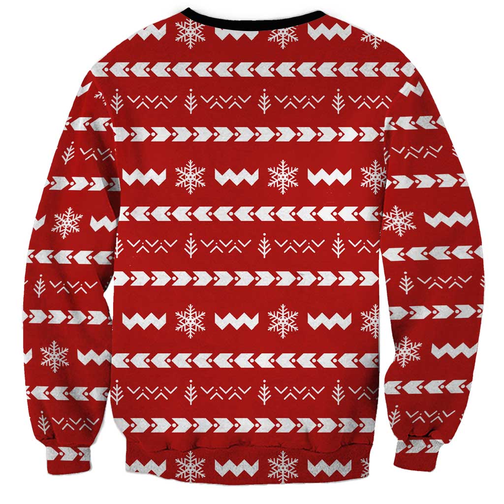 Ho Ho Hold My Beer Santa Christmas Design Sweatshirt Xmas Holiday Patterns - Wonder Print Shop