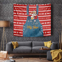 Ho Ho Hold My Beer Santa Christmas Design Tapestry Xmas Holiday Patterns - Wonder Print Shop