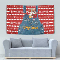 Ho Ho Hold My Beer Santa Christmas Design Tapestry Xmas Holiday Patterns - Wonder Print Shop