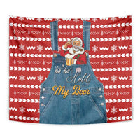 Ho Ho Hold My Beer Santa Christmas Design Tapestry Xmas Holiday Patterns - Wonder Print Shop