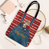 Ho Ho Hold My Beer Santa Christmas Design Tote Bag Xmas Holiday Patterns - Wonder Print Shop