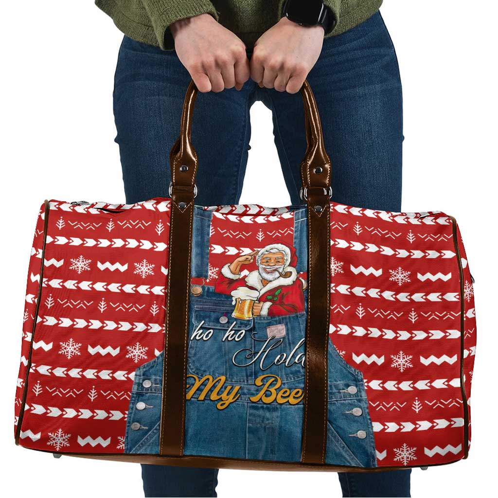 Ho Ho Hold My Beer Santa Christmas Design Travel Bag Xmas Holiday Patterns - Wonder Print Shop