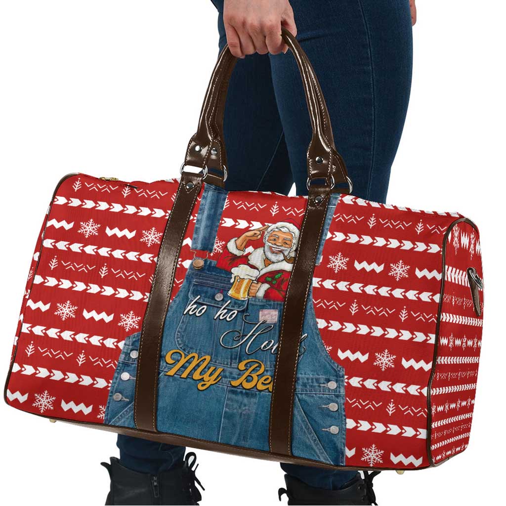 Ho Ho Hold My Beer Santa Christmas Design Travel Bag Xmas Holiday Patterns - Wonder Print Shop