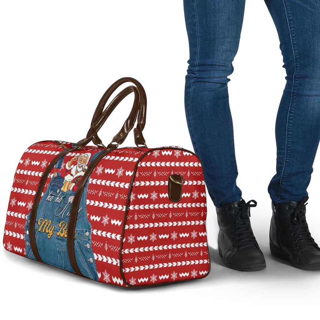 Ho Ho Hold My Beer Santa Christmas Design Travel Bag Xmas Holiday Patterns - Wonder Print Shop