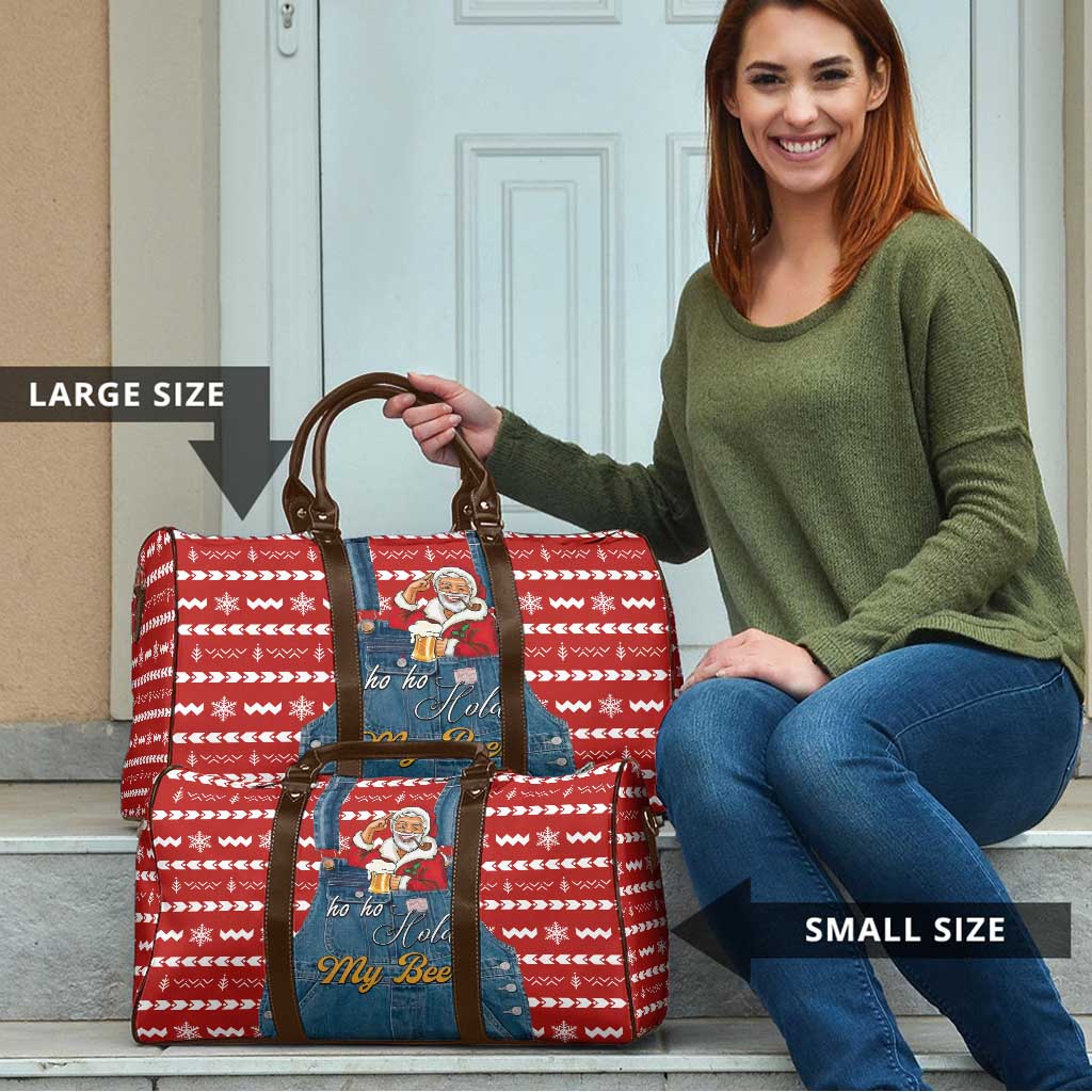 Ho Ho Hold My Beer Santa Christmas Design Travel Bag Xmas Holiday Patterns - Wonder Print Shop