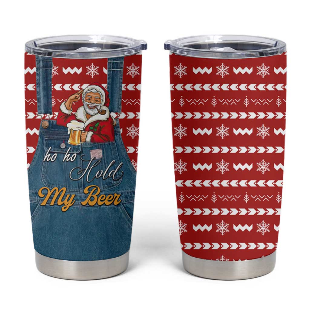 Ho Ho Hold My Beer Santa Christmas Design Tumbler Cup Xmas Holiday Patterns - Wonder Print Shop