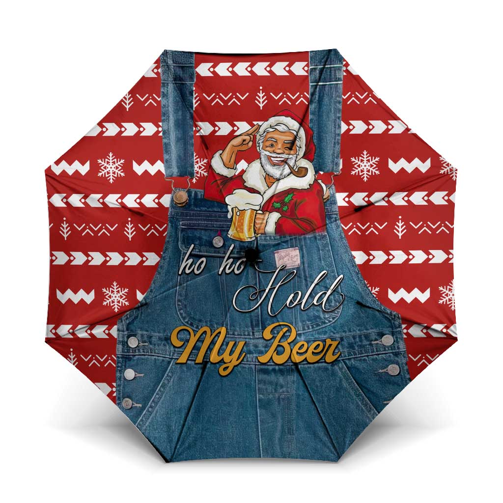Ho Ho Hold My Beer Santa Christmas Design Umbrella Xmas Holiday Patterns - Wonder Print Shop