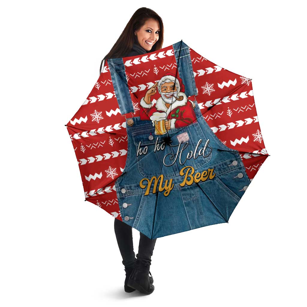 Ho Ho Hold My Beer Santa Christmas Design Umbrella Xmas Holiday Patterns - Wonder Print Shop