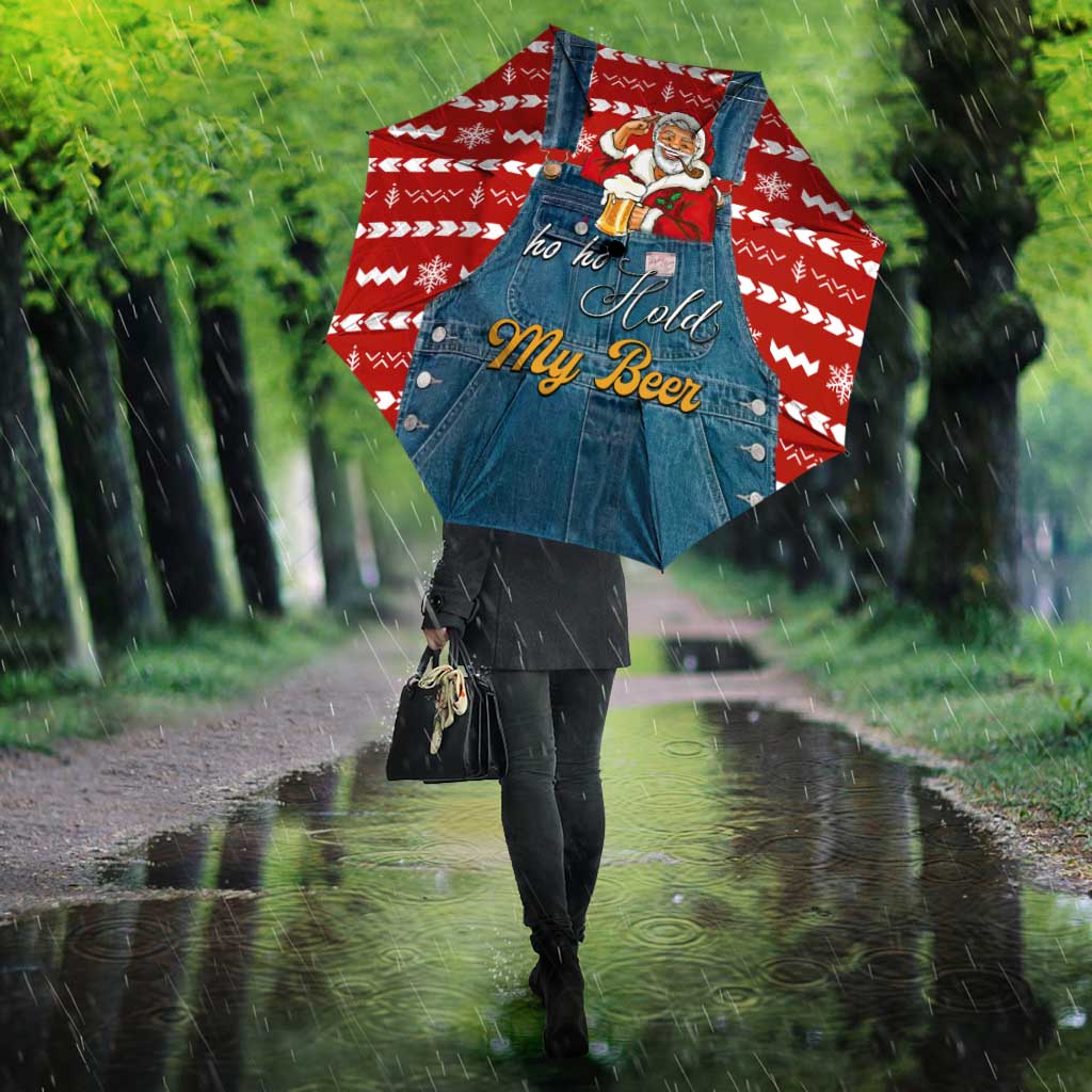 Ho Ho Hold My Beer Santa Christmas Design Umbrella Xmas Holiday Patterns - Wonder Print Shop