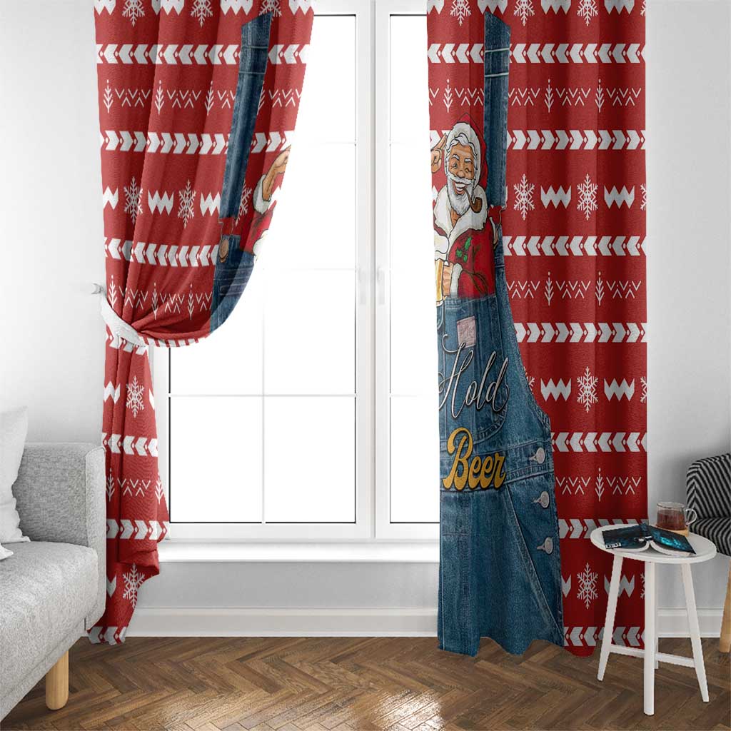 Ho Ho Hold My Beer Santa Christmas Design Window Curtain Xmas Holiday Patterns - Wonder Print Shop