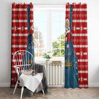 Ho Ho Hold My Beer Santa Christmas Design Window Curtain Xmas Holiday Patterns - Wonder Print Shop