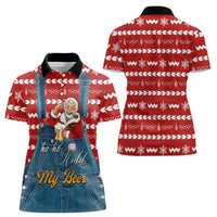 Ho Ho Hold My Beer Santa Christmas Design Women Polo Shirt Xmas Holiday Patterns - Wonder Print Shop