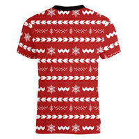 Ho Ho Hold My Beer Santa Christmas Design Women V-Neck T-Shirt Xmas Holiday Patterns - Wonder Print Shop