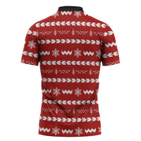 Ho Ho Hold My Beer Santa Christmas Design Zipper Polo Shirt Xmas Holiday Patterns - Wonder Print Shop