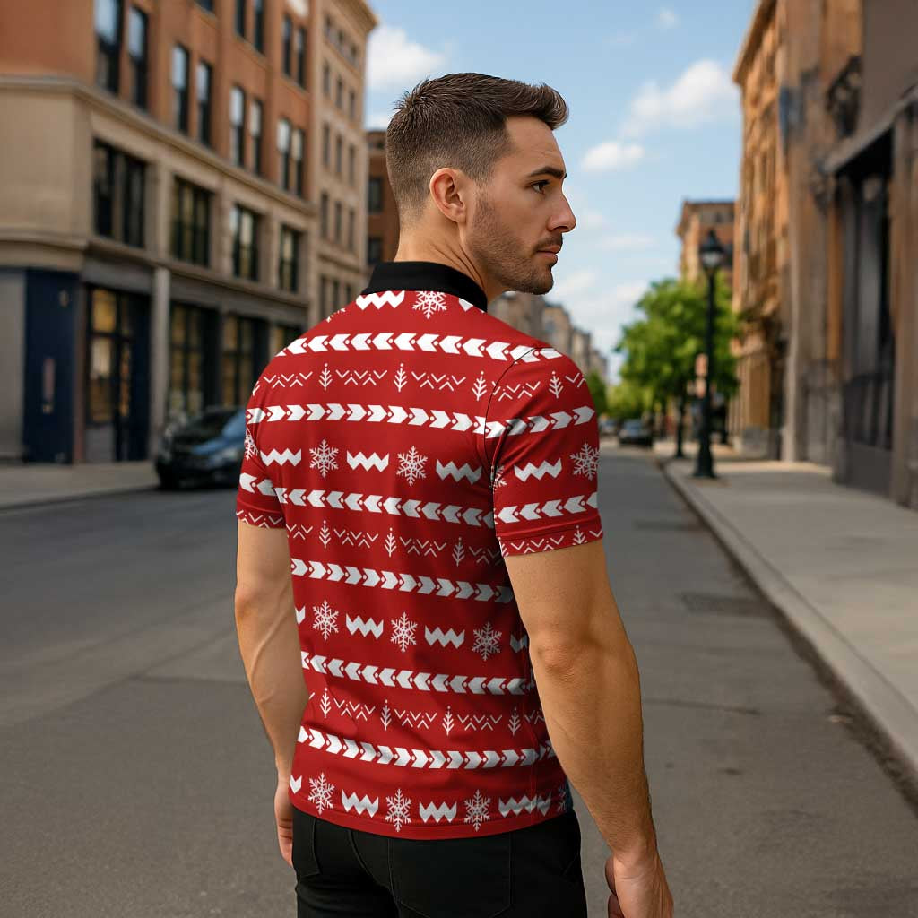 Ho Ho Hold My Beer Santa Christmas Design Zipper Polo Shirt Xmas Holiday Patterns - Wonder Print Shop