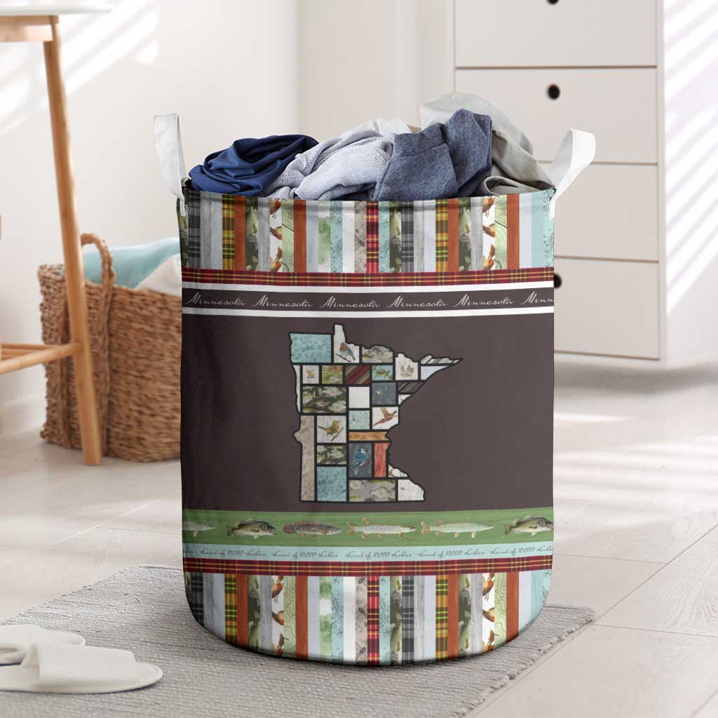 In The Deep Heart Of Minnesota Christmas Design Laundry Basket Xmas Holiday Patterns - Wonder Print Shop