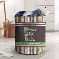 In The Deep Heart Of Minnesota Christmas Design Laundry Basket Xmas Holiday Patterns - Wonder Print Shop