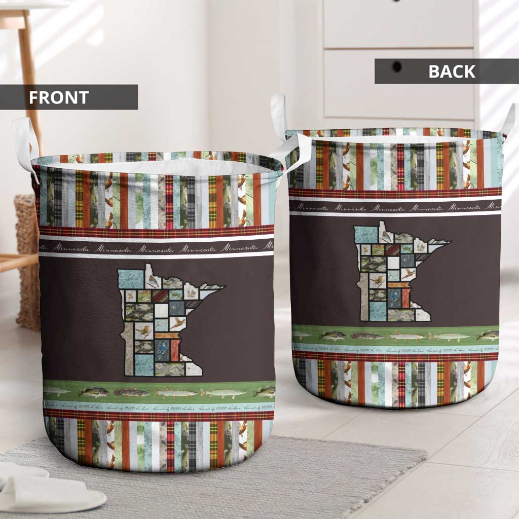 In The Deep Heart Of Minnesota Christmas Design Laundry Basket Xmas Holiday Patterns - Wonder Print Shop