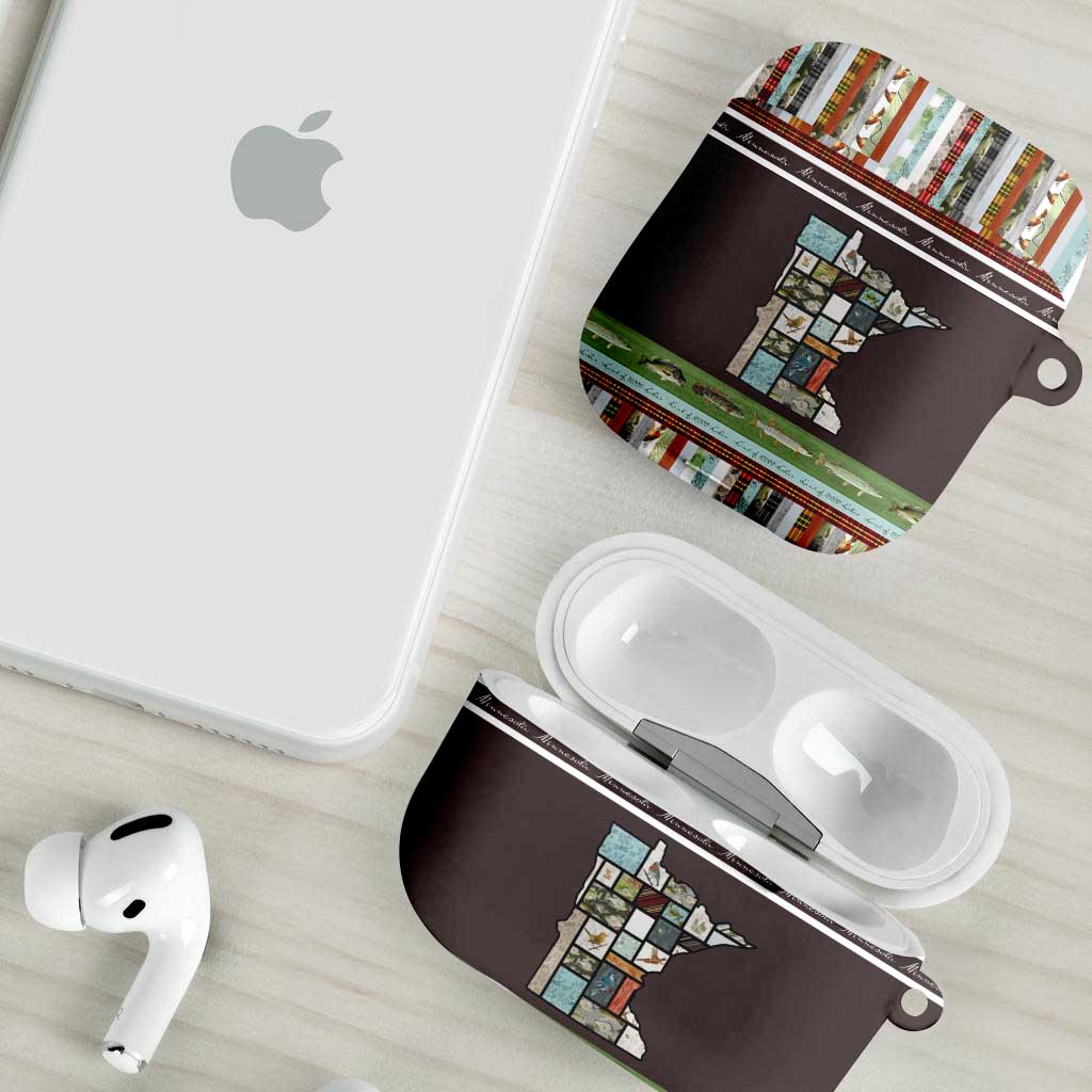In The Deep Heart Of Minnesota Christmas Design AirPods Case Xmas Holiday Patterns - Wonder Print Shop