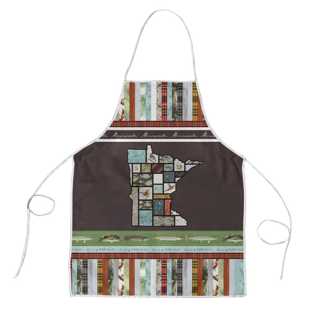 In The Deep Heart Of Minnesota Christmas Design Apron Xmas Holiday Patterns - Wonder Print Shop