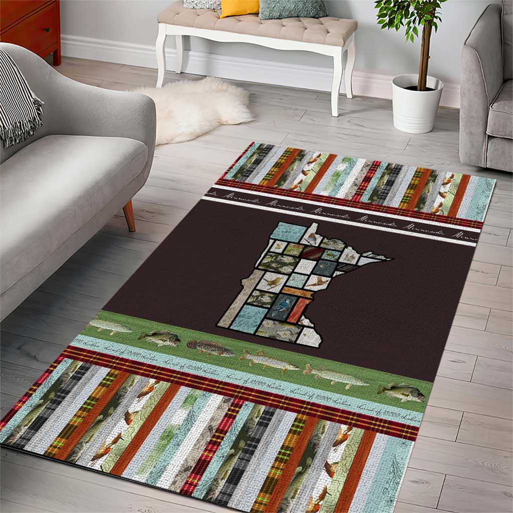 In The Deep Heart Of Minnesota Christmas Design Area Rug Xmas Holiday Patterns - Wonder Print Shop