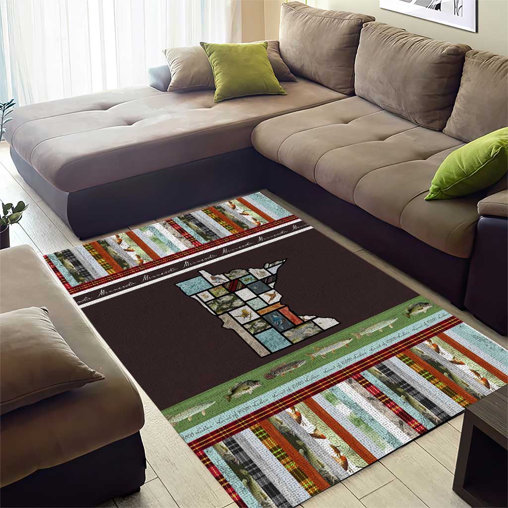 In The Deep Heart Of Minnesota Christmas Design Area Rug Xmas Holiday Patterns - Wonder Print Shop