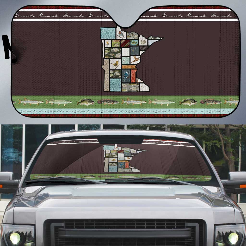 In The Deep Heart Of Minnesota Christmas Design Auto Sun Shade Xmas Holiday Patterns - Wonder Print Shop