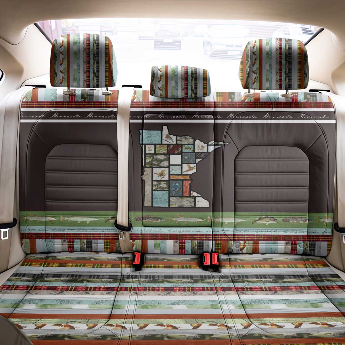 In The Deep Heart Of Minnesota Christmas Design Back Car Seat Cover Xmas Holiday Patterns - Wonder Print Shop