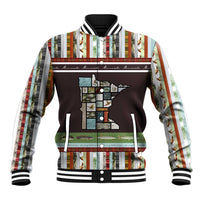 In The Deep Heart Of Minnesota Christmas Design Baseball Jacket Xmas Holiday Patterns - Wonder Print Shop