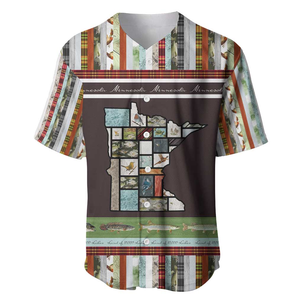 In The Deep Heart Of Minnesota Christmas Design Baseball Jersey Xmas Holiday Patterns - Wonder Print Shop