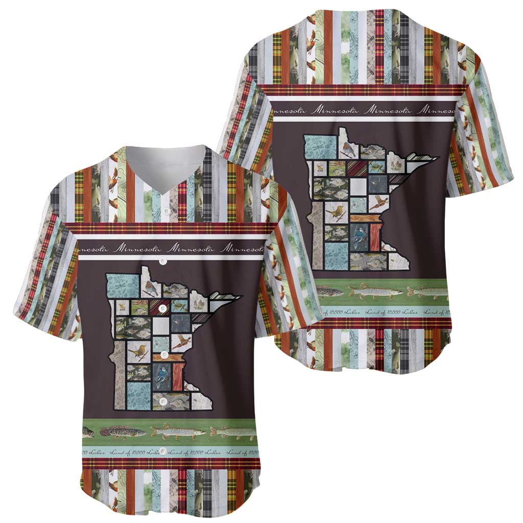 In The Deep Heart Of Minnesota Christmas Design Baseball Jersey Xmas Holiday Patterns - Wonder Print Shop
