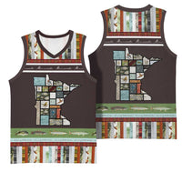 In The Deep Heart Of Minnesota Christmas Design Basketball Jersey Xmas Holiday Patterns - Wonder Print Shop