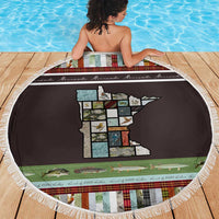 In The Deep Heart Of Minnesota Christmas Design Beach Blanket Xmas Holiday Patterns - Wonder Print Shop